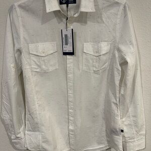 Men's Casual White Button Down Shirt